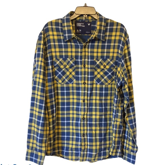 American Eagle Outfitters Other - American Eagle Button Down Vintage Fit Blue Yellow